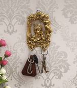 eCraftIndia Golden Lord Krishna 2 Hooks Key Holder