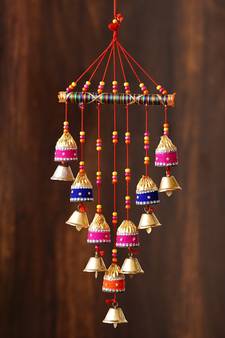eCraftIndia Handcrafted Decorative Colorful Wall/Door/Window Hanging Bells