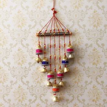 eCraftIndia Handcrafted Decorative Colorful Wall/Door/Window Hanging Bells 2