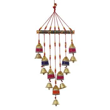 eCraftIndia Handcrafted Decorative Colorful Wall/Door/Window Hanging Bells 3