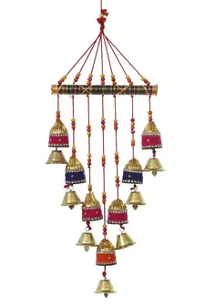 eCraftIndia Handcrafted Decorative Colorful Wall/Door/Window Hanging Bells