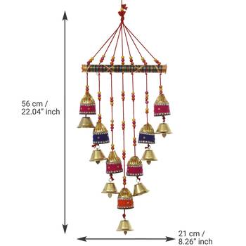 eCraftIndia Handcrafted Decorative Colorful Wall/Door/Window Hanging Bells 4