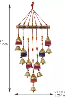 eCraftIndia Handcrafted Decorative Colorful Wall/Door/Window Hanging Bells