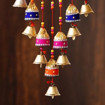 eCraftIndia Handcrafted Decorative Colorful Wall/Door/Window Hanging Bells 6