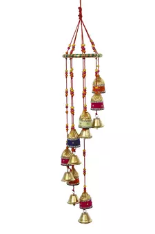 eCraftIndia Handcrafted Decorative Colorful Spiral Wall/Door/Window Hanging Bells