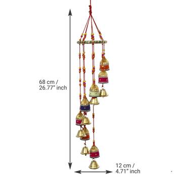 eCraftIndia Handcrafted Decorative Colorful Spiral Wall/Door/Window Hanging Bells 4