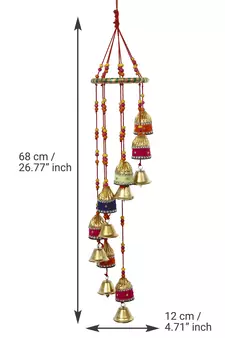 eCraftIndia Handcrafted Decorative Colorful Spiral Wall/Door/Window Hanging Bells