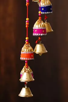 eCraftIndia Handcrafted Decorative Colorful Spiral Wall/Door/Window Hanging Bells