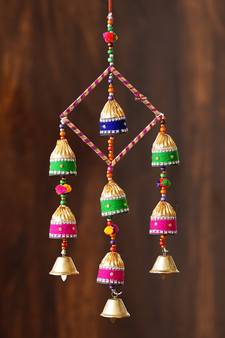 eCraftIndia Handcrafted Decorative Colorful Wall/Door/Window Hanging Bells