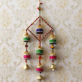 eCraftIndia Handcrafted Decorative Colorful Wall/Door/Window Hanging Bells 2