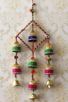 eCraftIndia Handcrafted Decorative Colorful Wall/Door/Window Hanging Bells