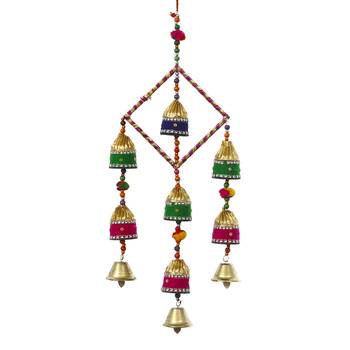 eCraftIndia Handcrafted Decorative Colorful Wall/Door/Window Hanging Bells 3