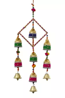 eCraftIndia Handcrafted Decorative Colorful Wall/Door/Window Hanging Bells