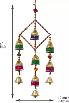 eCraftIndia Handcrafted Decorative Colorful Wall/Door/Window Hanging Bells