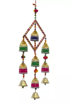 eCraftIndia Handcrafted Decorative Colorful Wall/Door/Window Hanging Bells