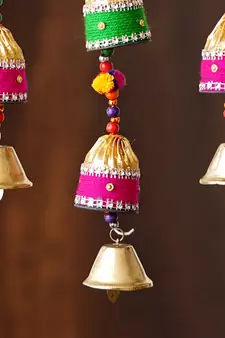 eCraftIndia Handcrafted Decorative Colorful Wall/Door/Window Hanging Bells