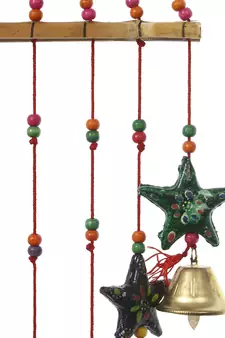 eCraftIndia Handcrafted Decorative Colorful Stars Wall/Door/Window Hanging Bells