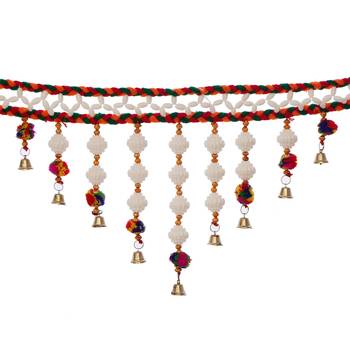 eCraftIndia Decorative Colorful Bandarwal/Toran Door Hanging  with Shells 4