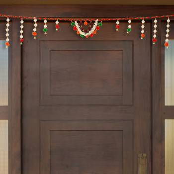 eCraftIndia Decorative Colorful Bandarwal/Toran  Door Hanging with Shells and Rudraksh 1