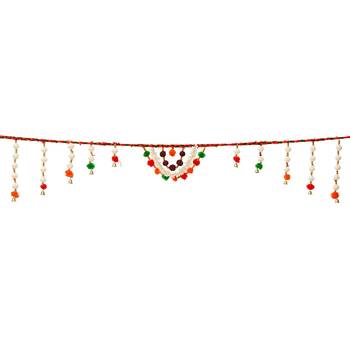 eCraftIndia Decorative Colorful Bandarwal/Toran  Door Hanging with Shells and Rudraksh 2