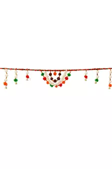 eCraftIndia Decorative Colorful Bandarwal/Toran  Door Hanging with Shells and Rudraksh