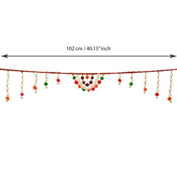 eCraftIndia Decorative Colorful Bandarwal/Toran  Door Hanging with Shells and Rudraksh 3