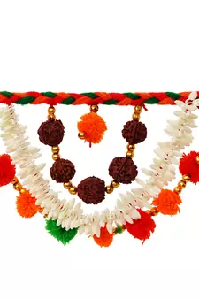eCraftIndia Decorative Colorful Bandarwal/Toran  Door Hanging with Shells and Rudraksh