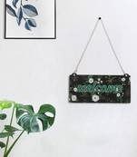 eCraftIndia Wooden Floral Look Multicolor "Welcome" Decorative Wall Hanging with Chain