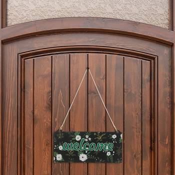eCraftIndia Wooden Floral Look Multicolor "Welcome" Decorative Wall Hanging with Chain 4