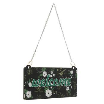 eCraftIndia Wooden Floral Look Multicolor "Welcome" Decorative Wall Hanging with Chain 6