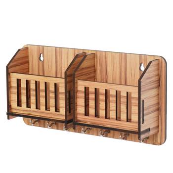 eCraftIndia Multiutility 7 Hooks Wooden Mobile Holder and KeyHolder 5