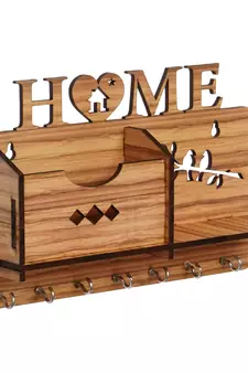 eCraftIndia Home Theme Multiutility 7 Hooks Wooden KeyHolder