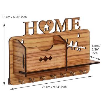 eCraftIndia Home Theme Multiutility 7 Hooks Wooden KeyHolder 4