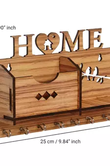 eCraftIndia Home Theme Multiutility 7 Hooks Wooden KeyHolder