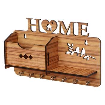 eCraftIndia Home Theme Multiutility 7 Hooks Wooden KeyHolder 5