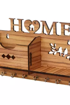 eCraftIndia Home Theme Multiutility 7 Hooks Wooden KeyHolder