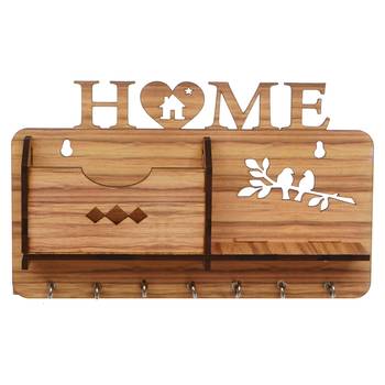 eCraftIndia Home Theme Multiutility 7 Hooks Wooden KeyHolder 6