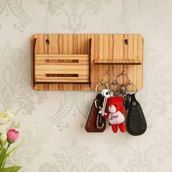 eCraftIndia Multiutility 5 Hooks Wooden KeyHolder 1