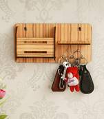 eCraftIndia Multiutility 5 Hooks Wooden KeyHolder