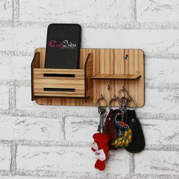 eCraftIndia Multiutility 5 Hooks Wooden KeyHolder 2