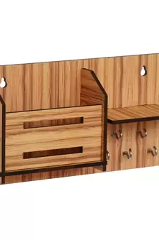 eCraftIndia Multiutility 5 Hooks Wooden KeyHolder