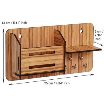 eCraftIndia Multiutility 5 Hooks Wooden KeyHolder 4