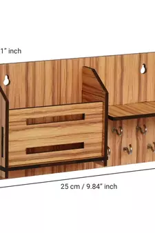 eCraftIndia Multiutility 5 Hooks Wooden KeyHolder