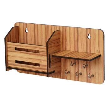 eCraftIndia Multiutility 5 Hooks Wooden KeyHolder 5