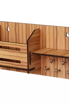 eCraftIndia Multiutility 5 Hooks Wooden KeyHolder