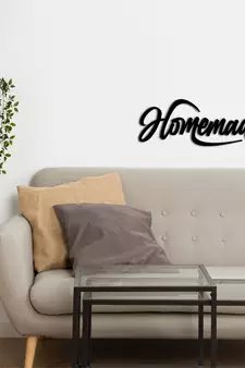 eCraftIndia "Homemade" Black Engineered Wood Wall Art Cutout, Ready to Hang Home Decor
