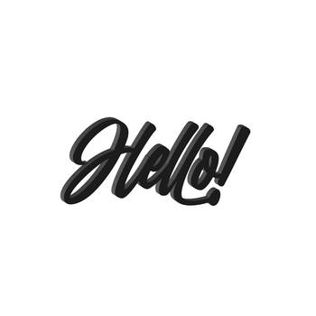 eCraftIndia "HELLO!" Black Engineered Wood Wall Art Cutout, Ready to Hang Home Decor 2