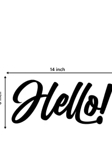 eCraftIndia "HELLO!" Black Engineered Wood Wall Art Cutout, Ready to Hang Home Decor