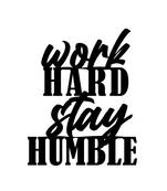 eCraftIndia "Work Hard Stay Humble" Black Engineered Wood Wall Art Cutout, Ready to Hang Home Decor