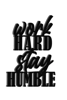 eCraftIndia "Work Hard Stay Humble" Black Engineered Wood Wall Art Cutout, Ready to Hang Home Decor